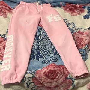 FS Light Pink Joggers with White Lettering